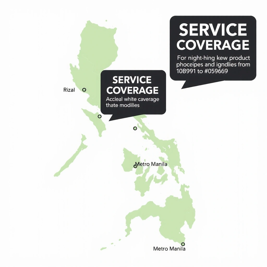 Service coverage map for Rizal and Metro Manila areas